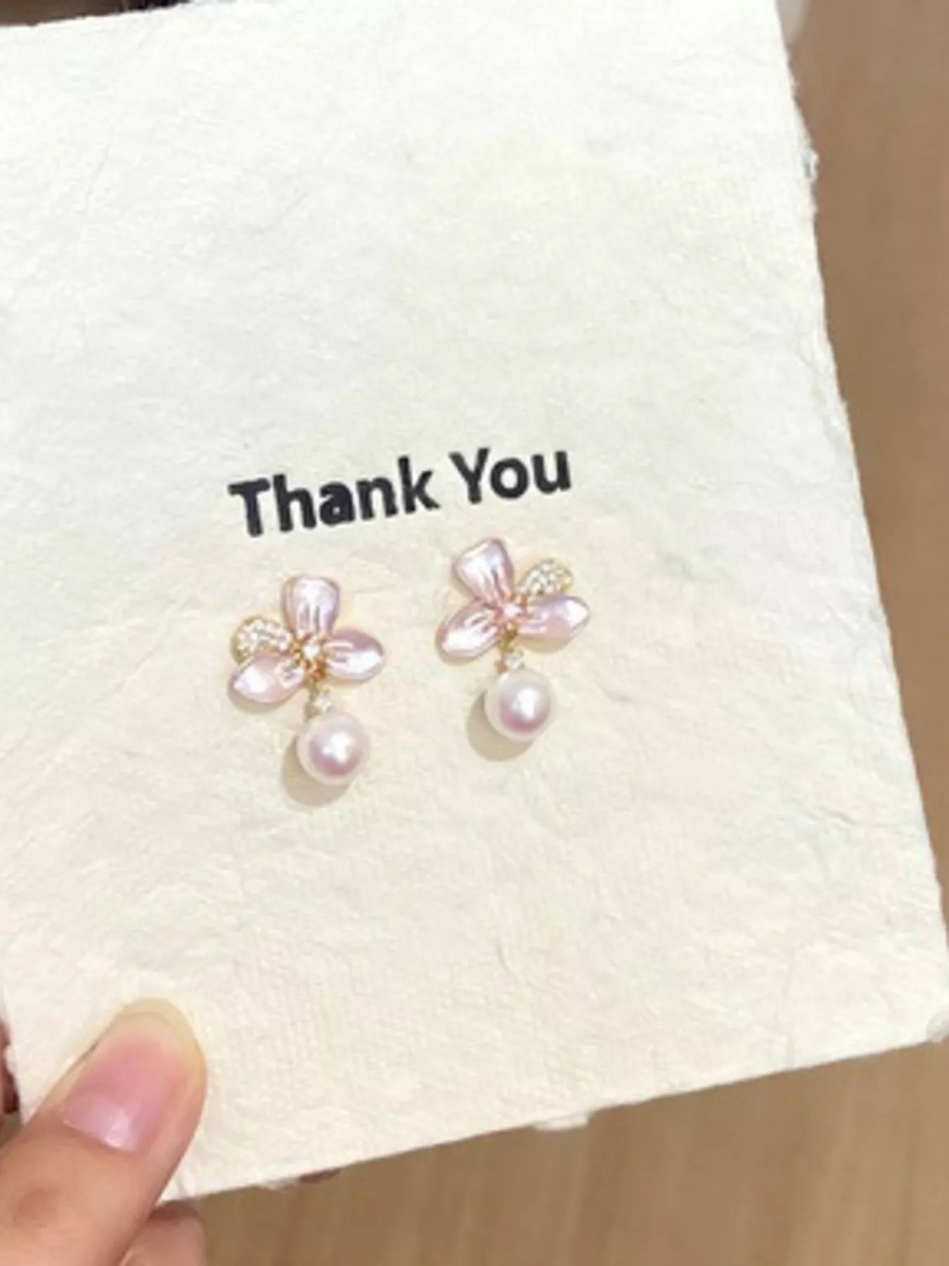 Trendsi Pearl Flower Drop Earrings -