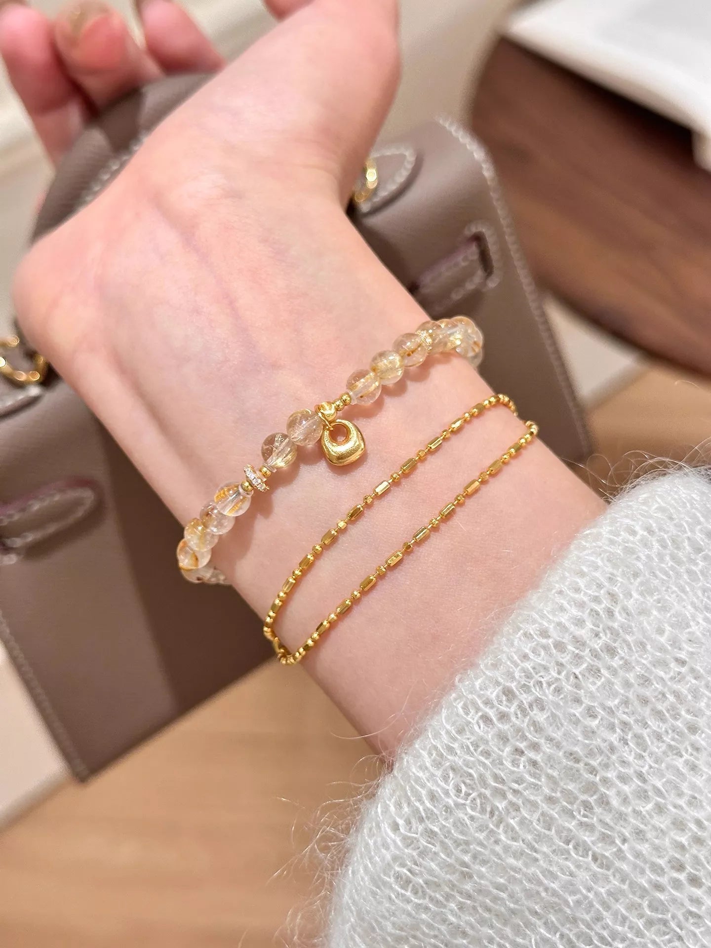 Trendsi Beaded Bracelet with Charm -