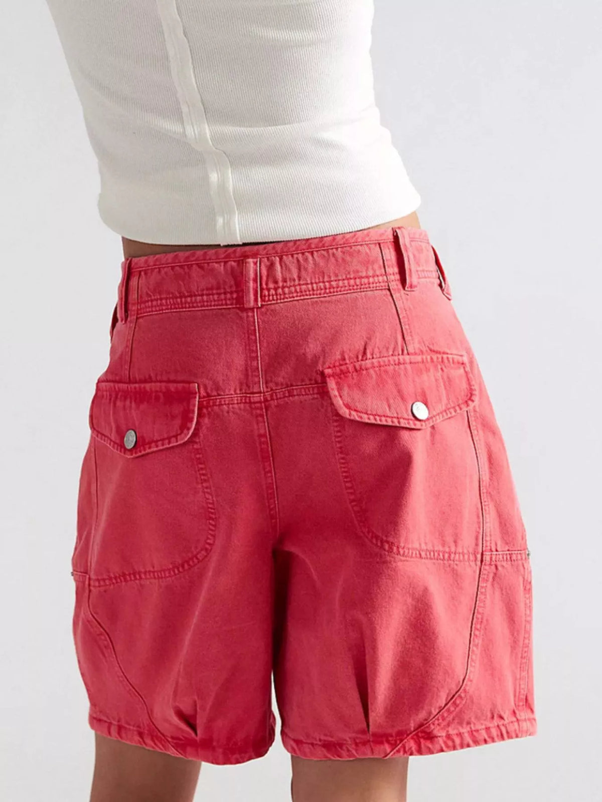 High-waisted denim shorts