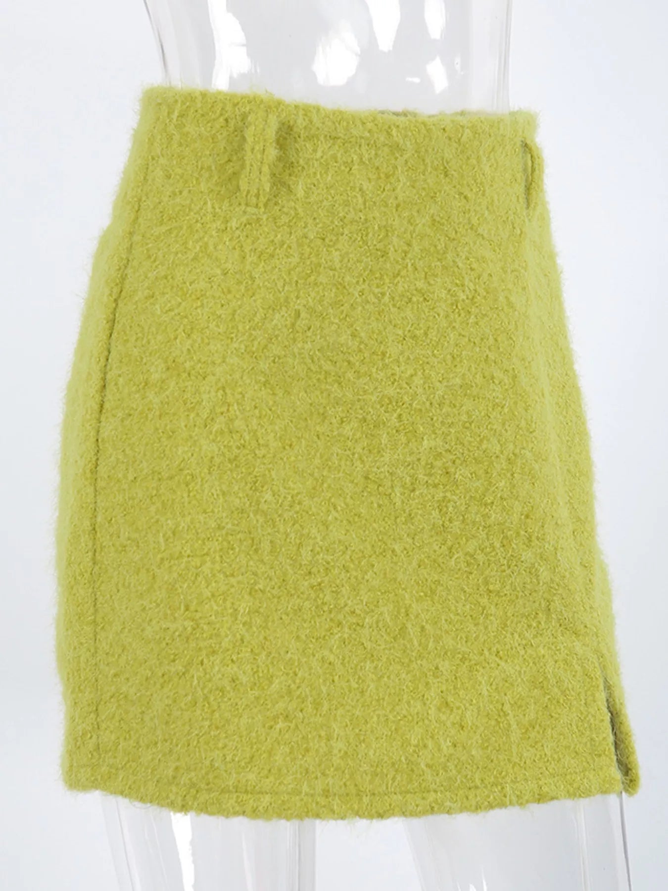 Trendsi Textured Mini Skirt with Front Slit -