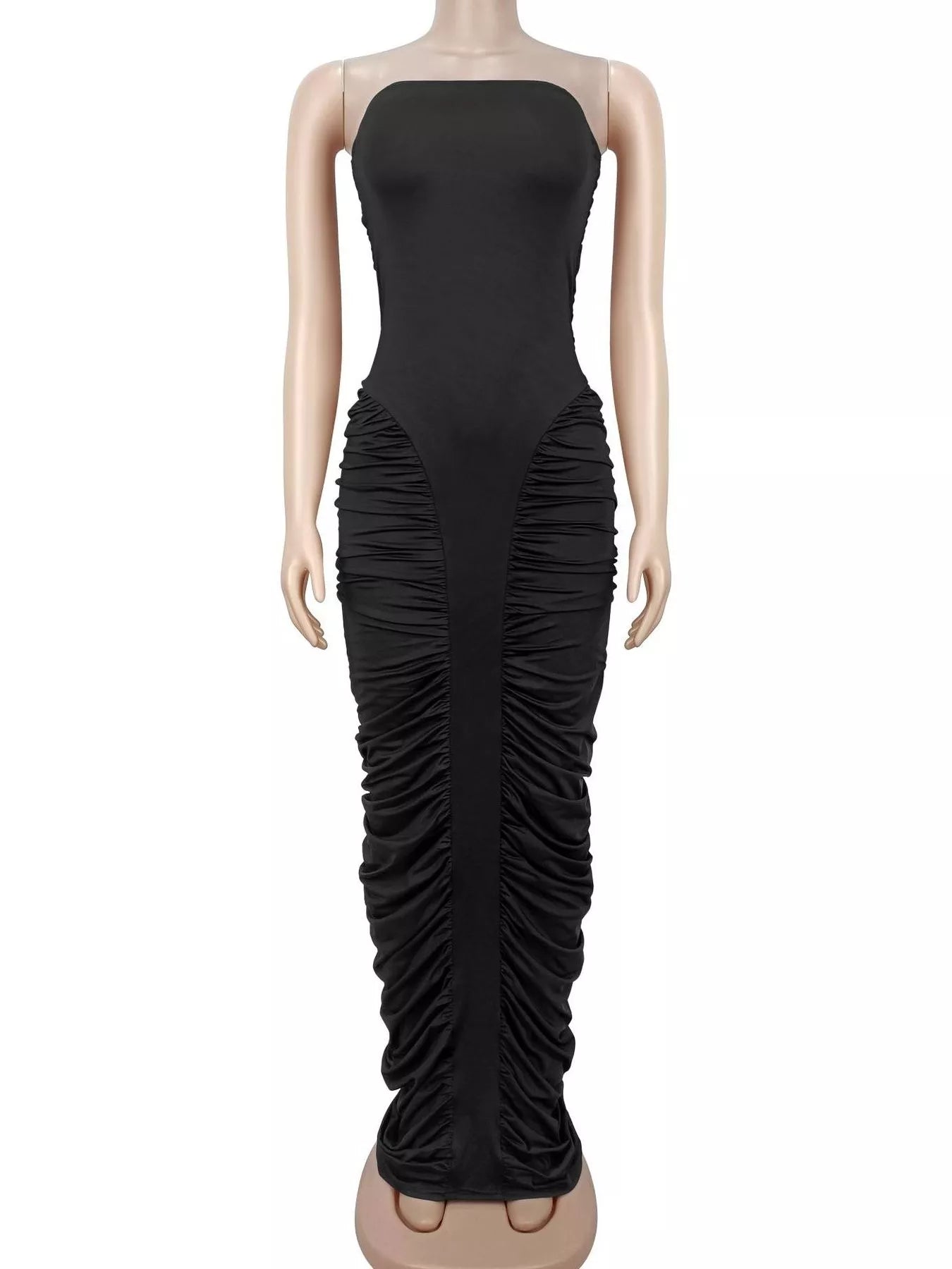 Trendsi Strapless Ruched Bodycon Maxi Dress -