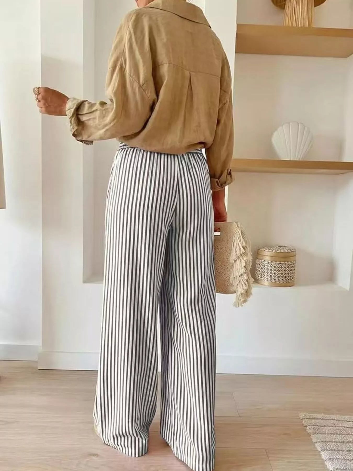 Trendsi Striped Wide-Leg Pants -