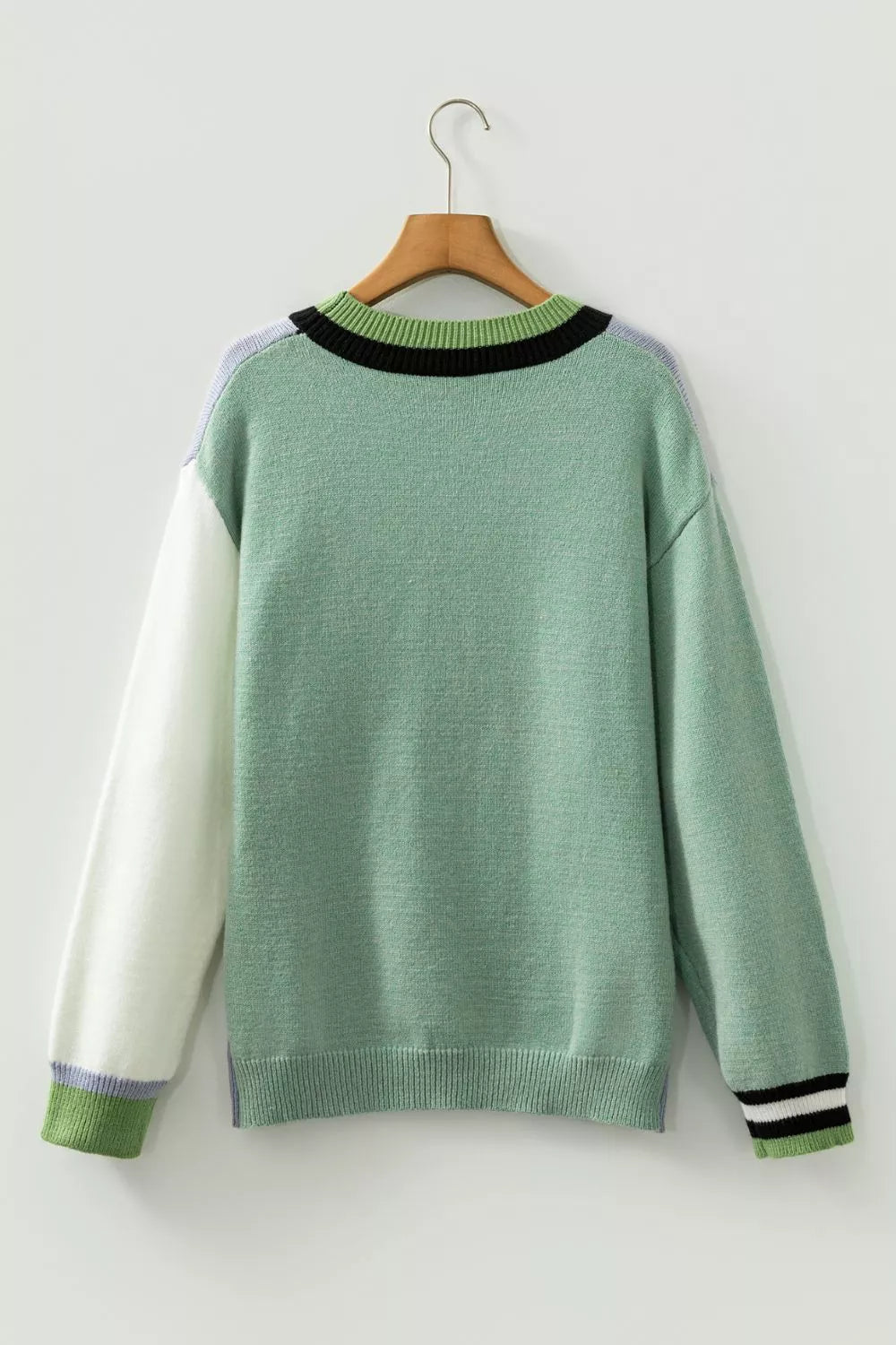 Colorblock Crew Neck Sweater — garment back