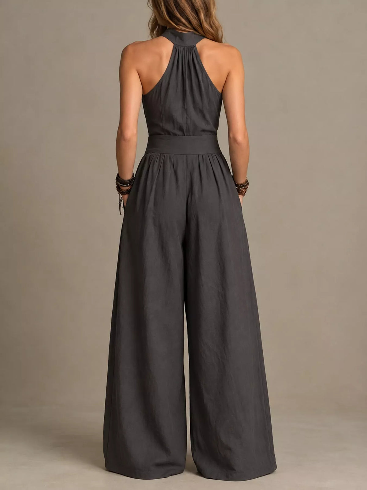 Wide-leg jumpsuit, dark gray back