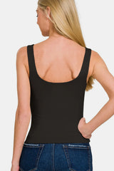 Trendsi Zenana Double Layer Round Neck Tank -