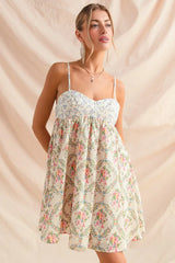 Trendsi SO ME Mixed Floral Print Sleeveless Mini Dress -