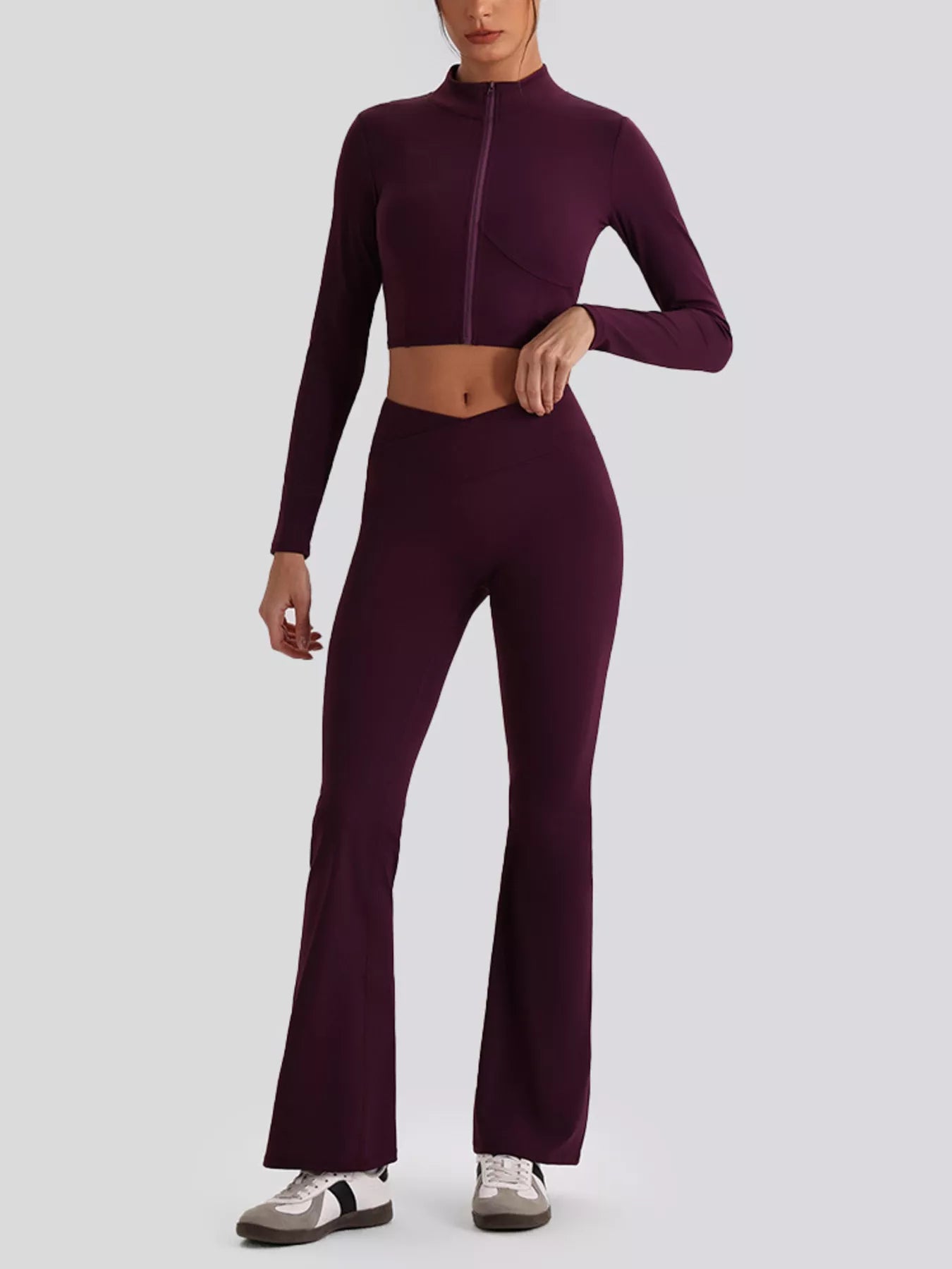 Trendsi Seamless Criss-Cross V-Neck Tank and Leggings Active Set -