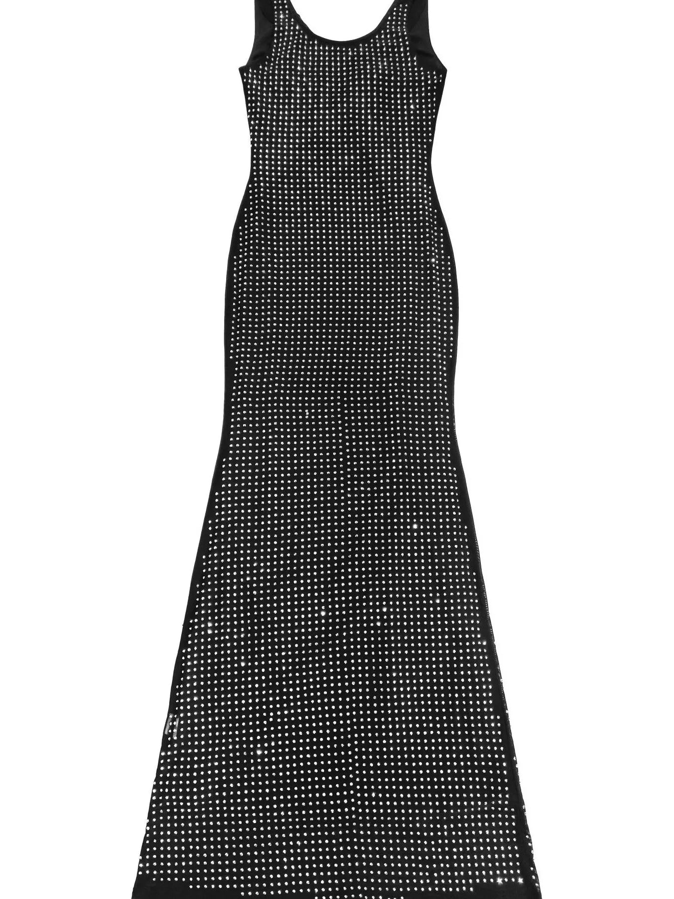 Trendsi Sleeveless Rhinestone Embellished Bodycon Maxi Dress -