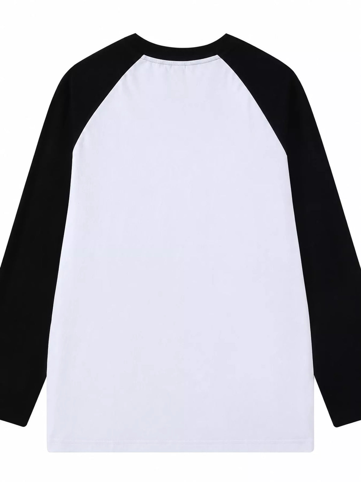 White And Black contrast raglan long sleeve t-shirt
