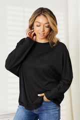 Trendsi Double Take Seam Detail Round Neck Long Sleeve Top -