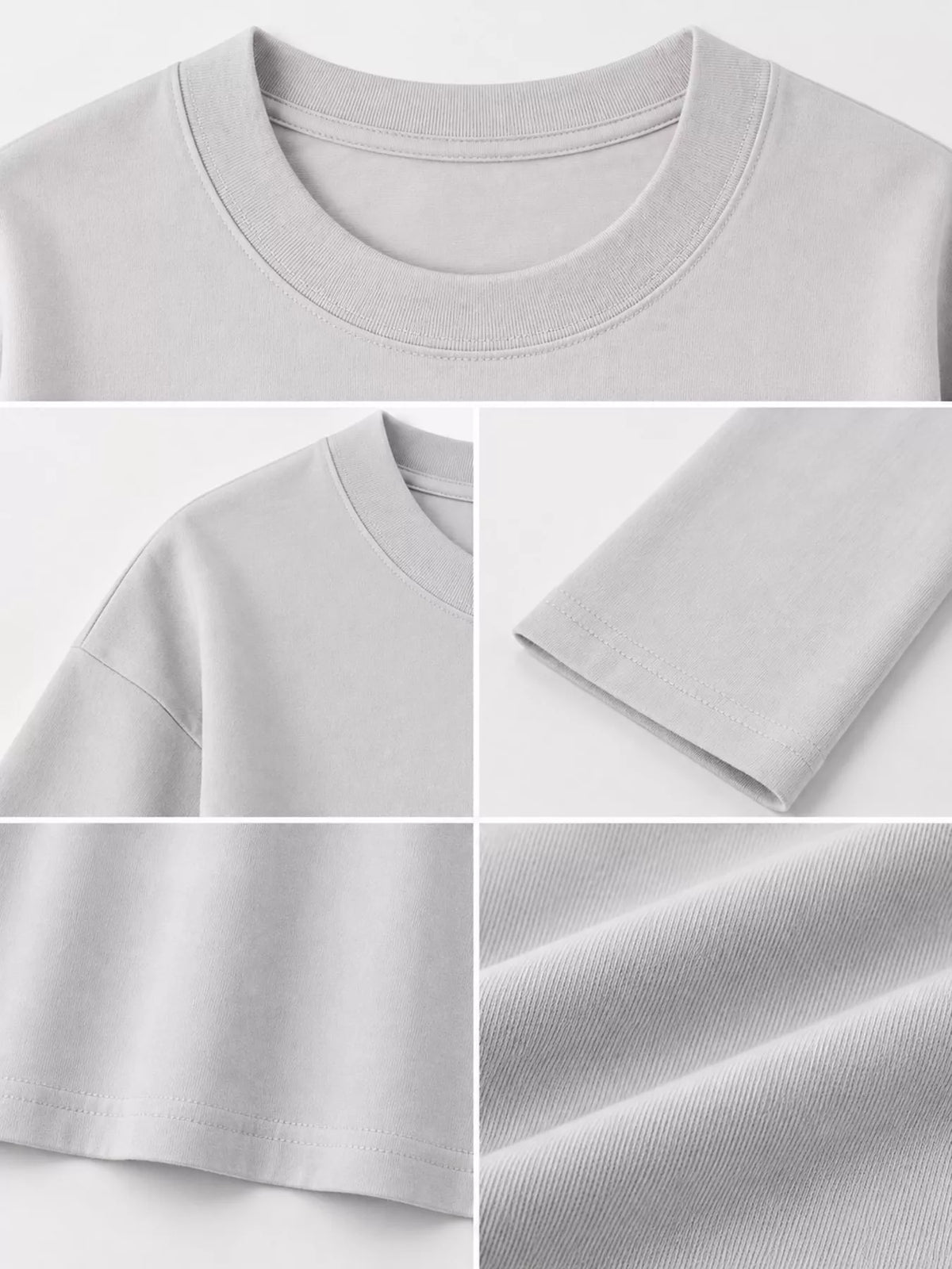 Solid Long-Sleeve Crew Neck T-Shirt — garment construction details