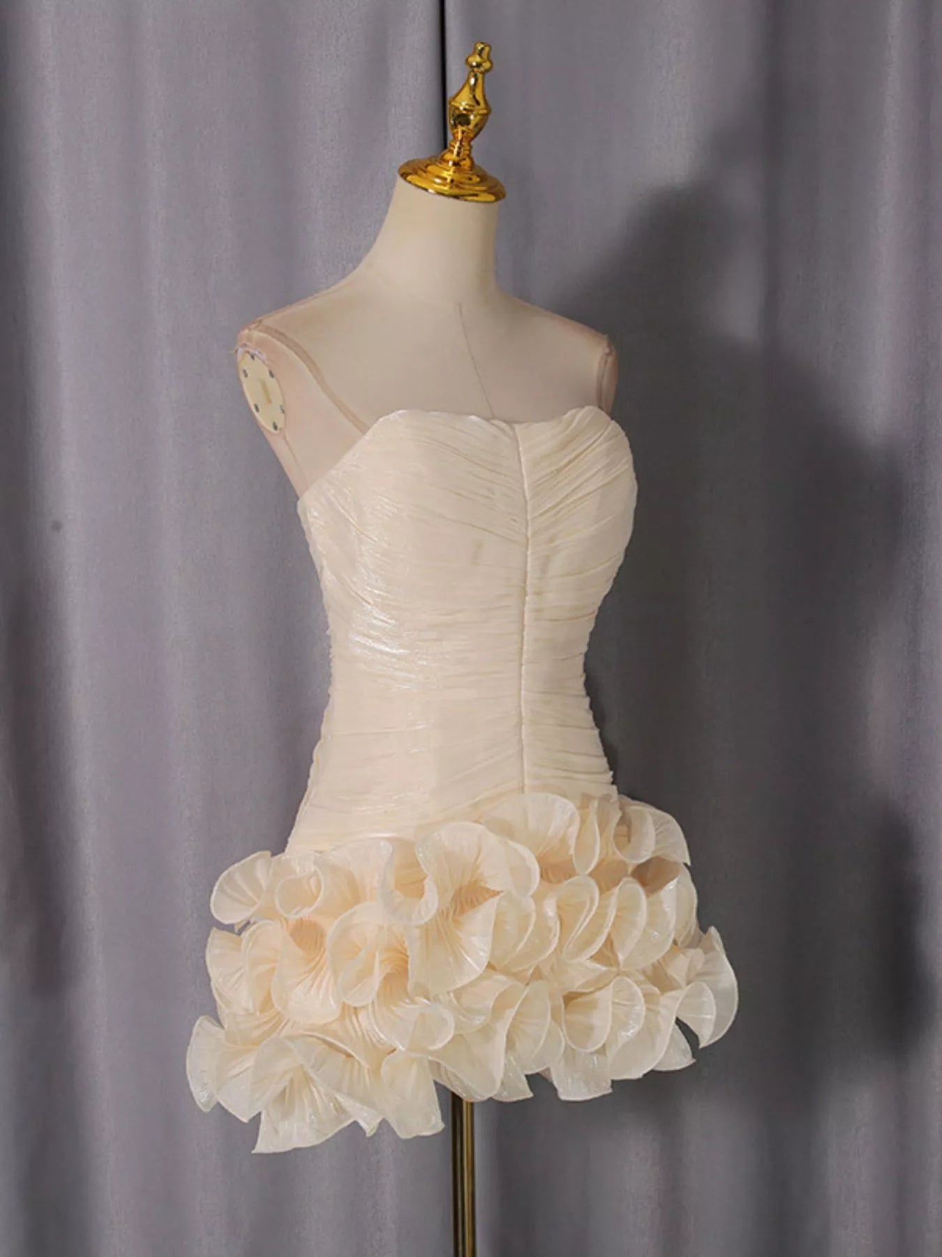 Trendsi Strapless Ruffle Ruched Mini Dress -