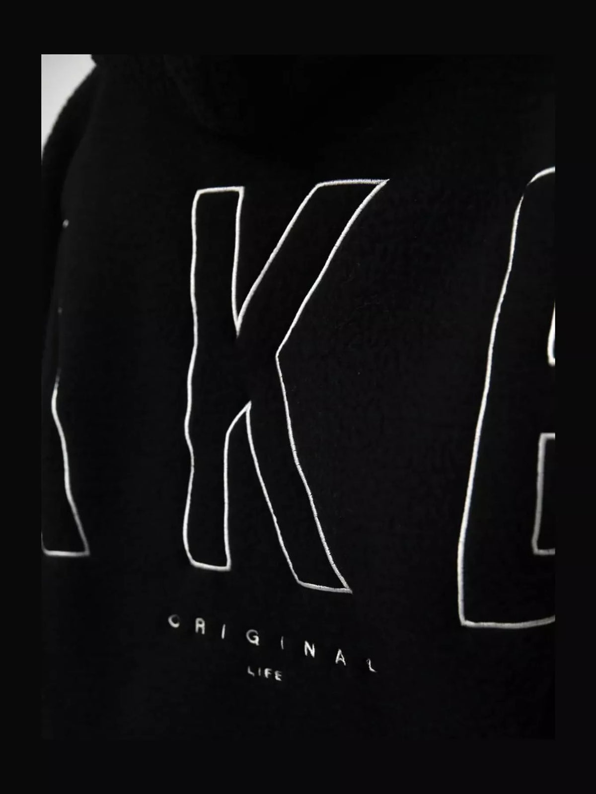 Letter Oversized Sherpa Hoodie — garment construction details