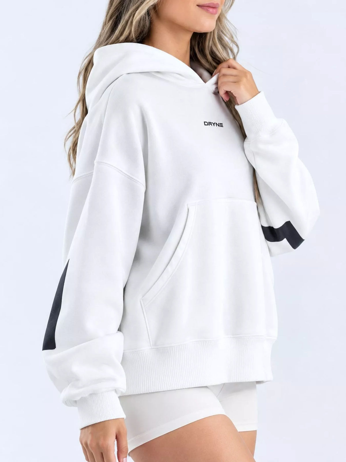 Letter-Back Kangaroo Pocket Hoodie — side view