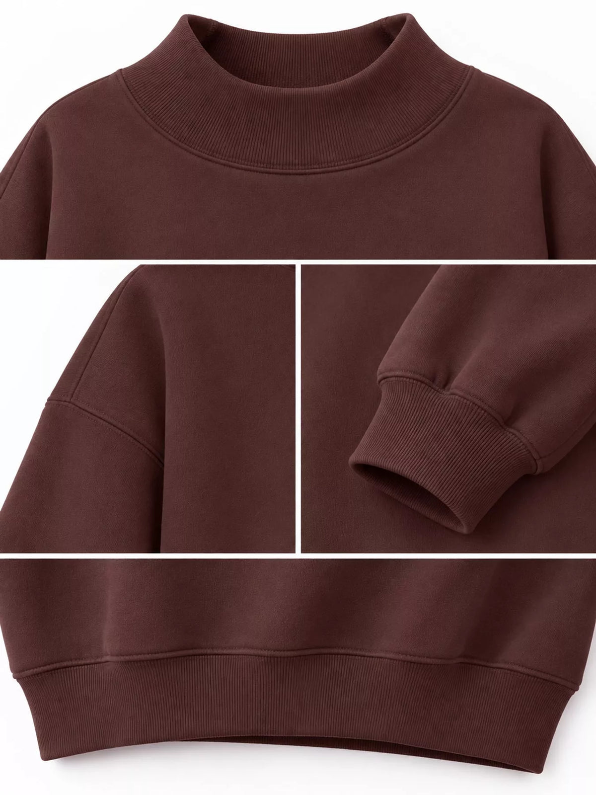 Oversized sweatshirt, brown detail collage