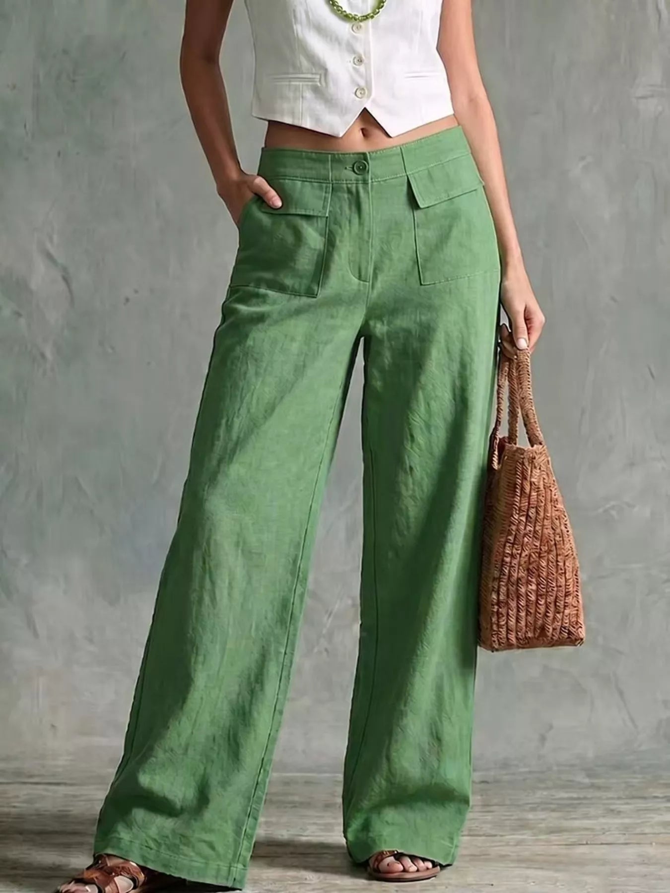 Trendsi Full Size Wide Leg Pants Plus Size -