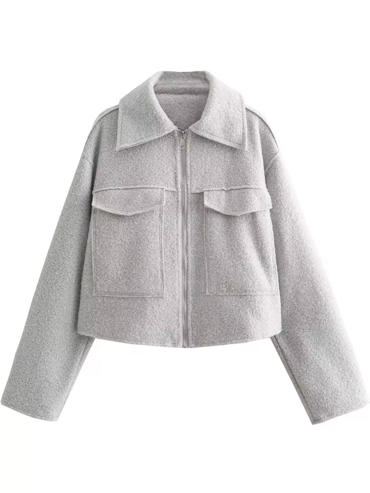 Zip-Up Cropped Jacket — garment front