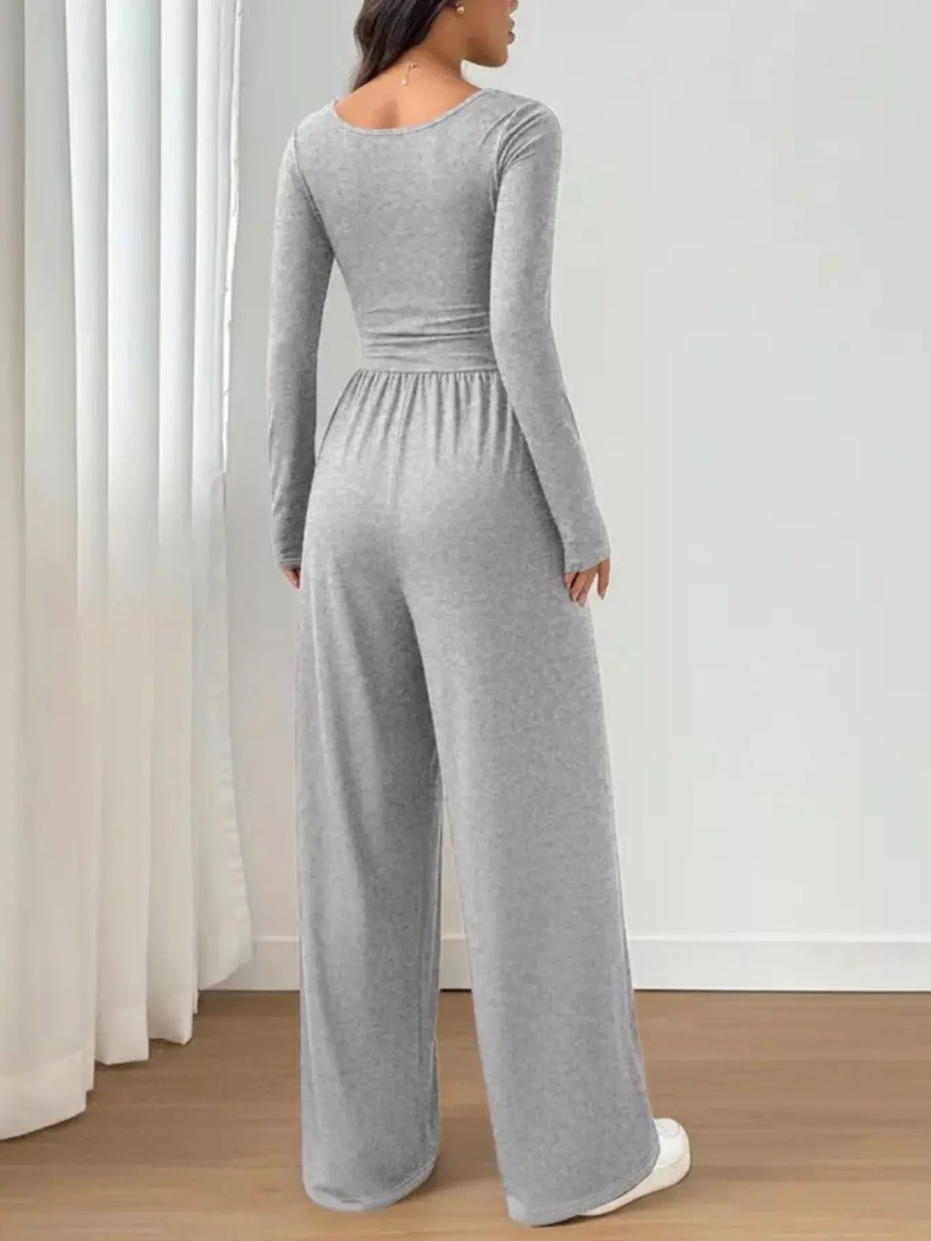 Trendsi Scoop Neck Wide Leg Jumpsuit -