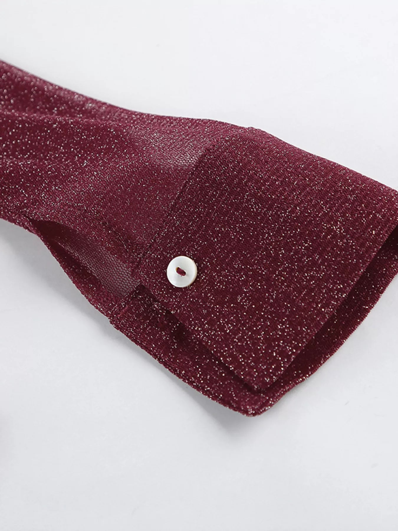 Trendsi Button Down Long Sleeve Shirt with Scarf -