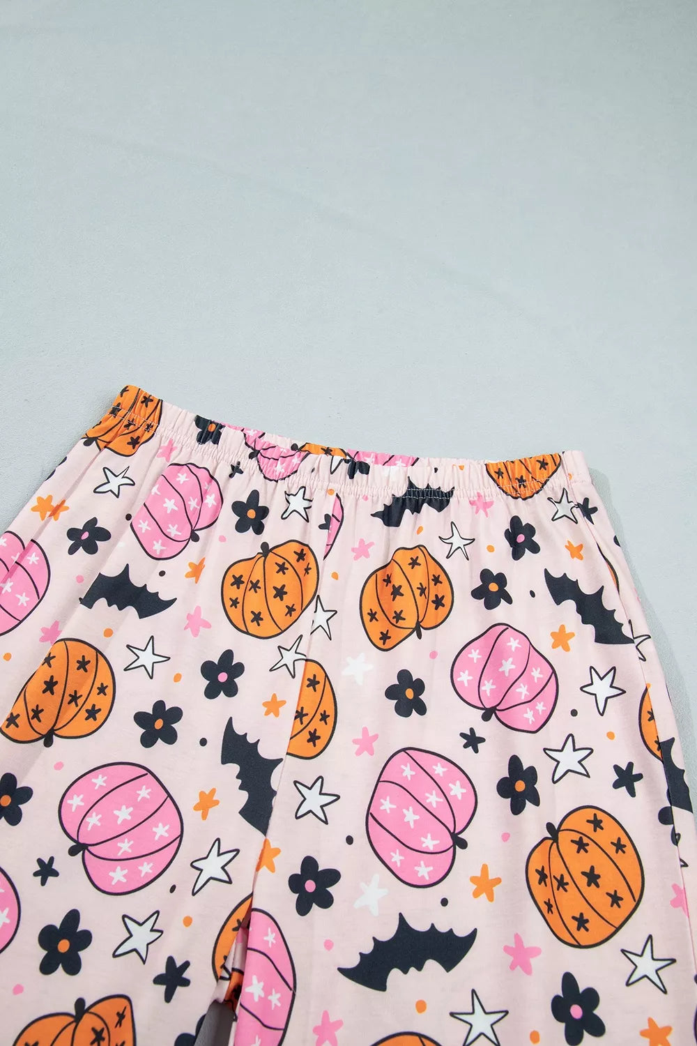 Trendsi Halloween Pumpkin Print Long Sleeve Home Wear Lounge Set -