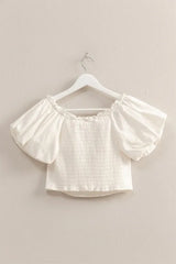 Trendsi HYFVE Puff Sleeve Sweetheart Neck Top -