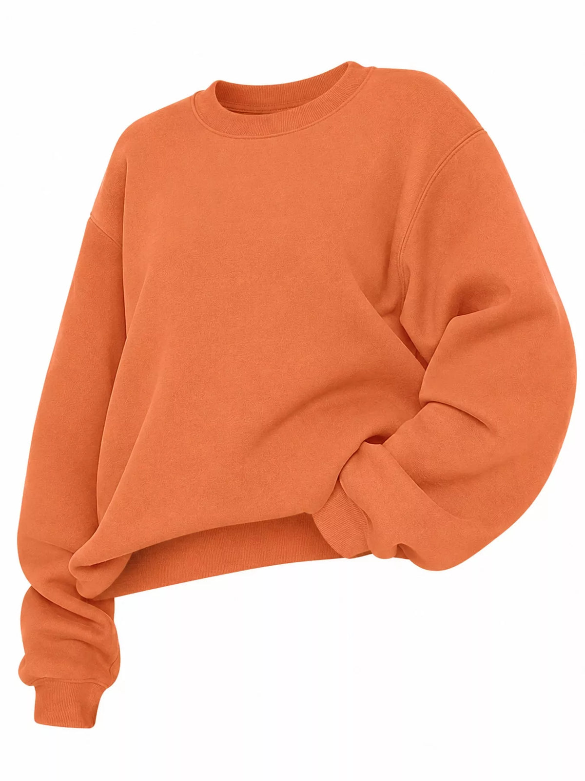 Pullover sweatshirt, orange flat front