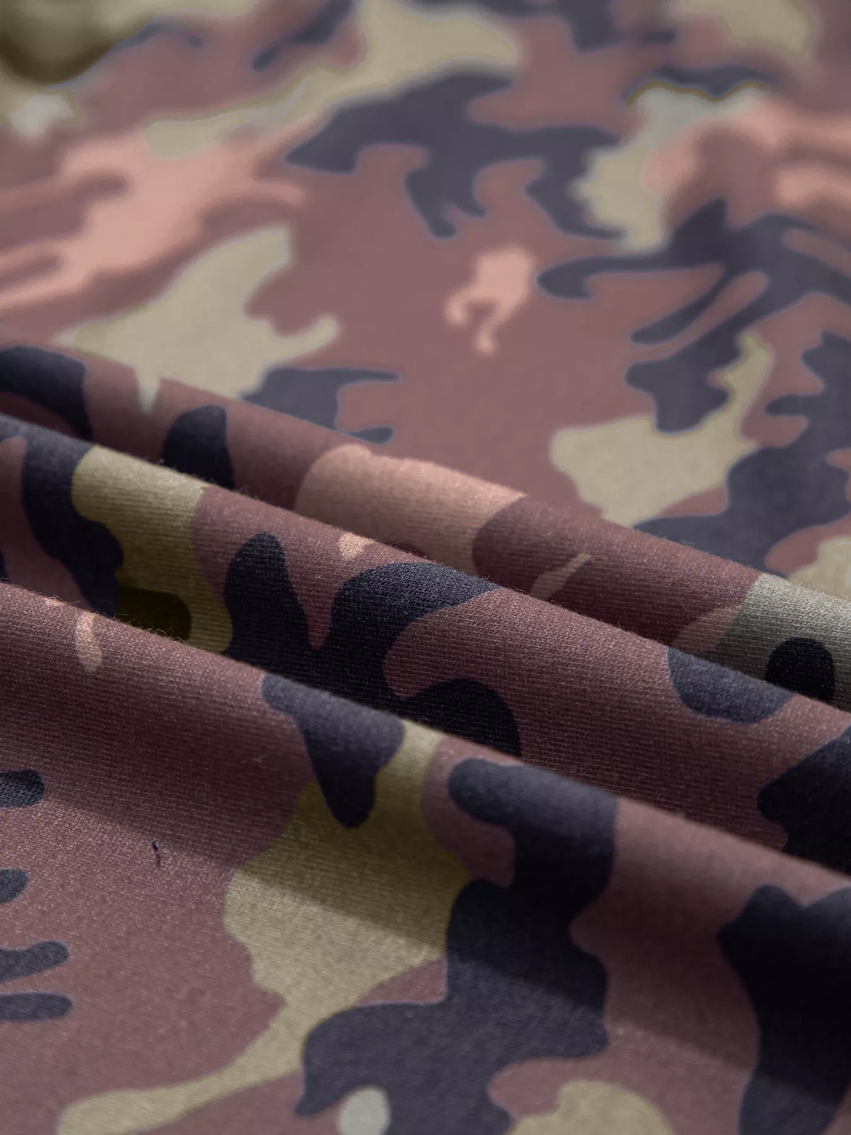 Camouflage sweatshirt, camouflage fabric close up