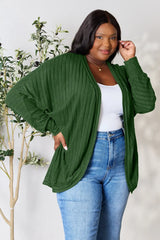 Trendsi Basic Bae Full Size Ribbed Cocoon Cardigan - Shirts