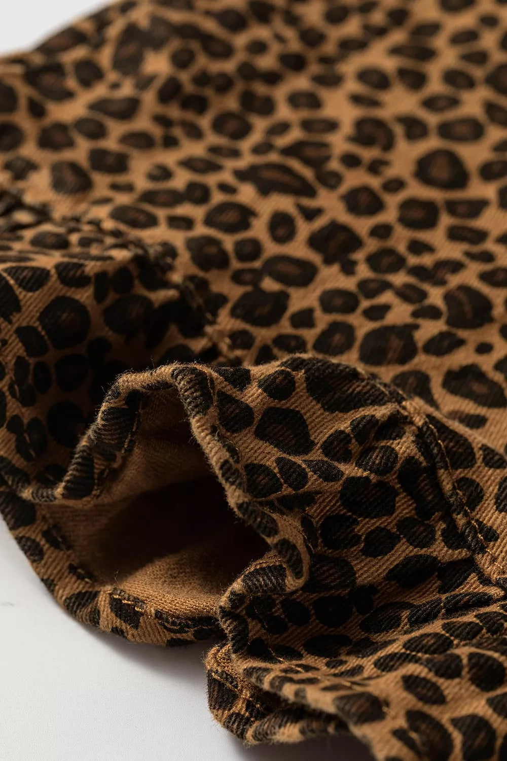 Leopard-print ruffle-hem jeans