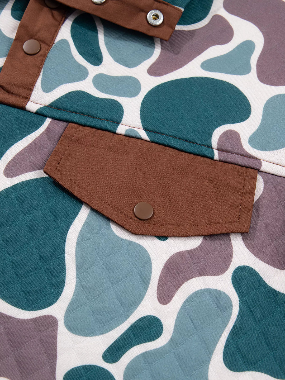 Quarter Snap Camouflage Sweatshirt — construction details