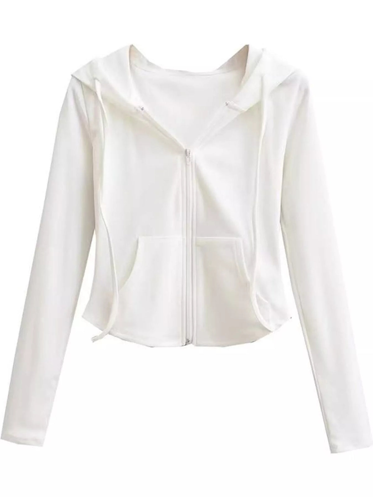 Drawstring hoodie, white flat lay