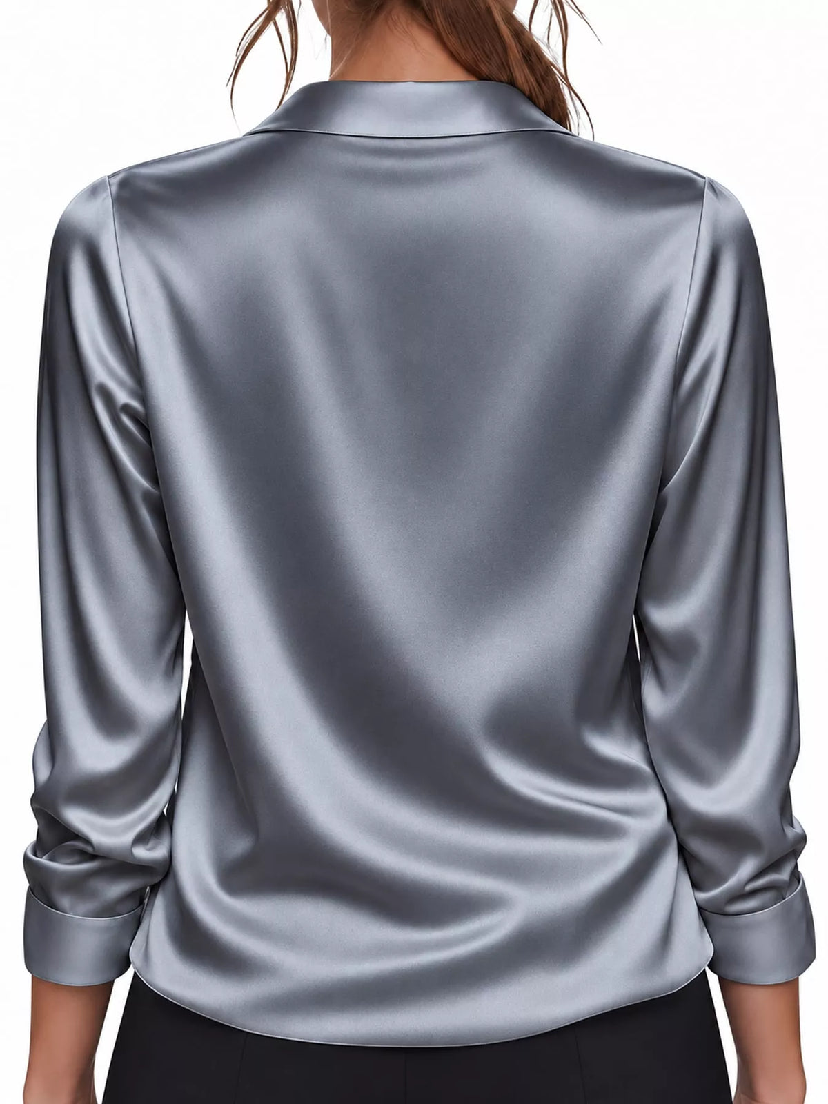Long-sleeve blouse, back view