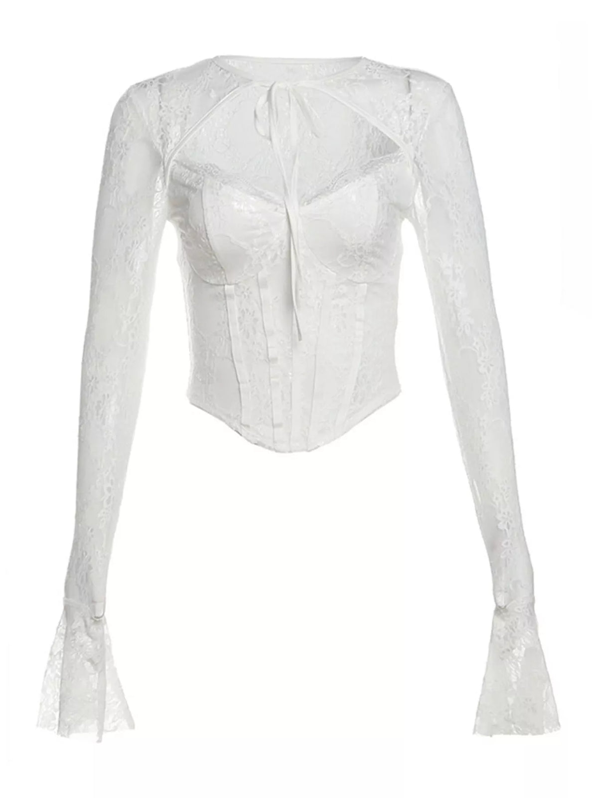 Round neck long sleeve blouse, product view