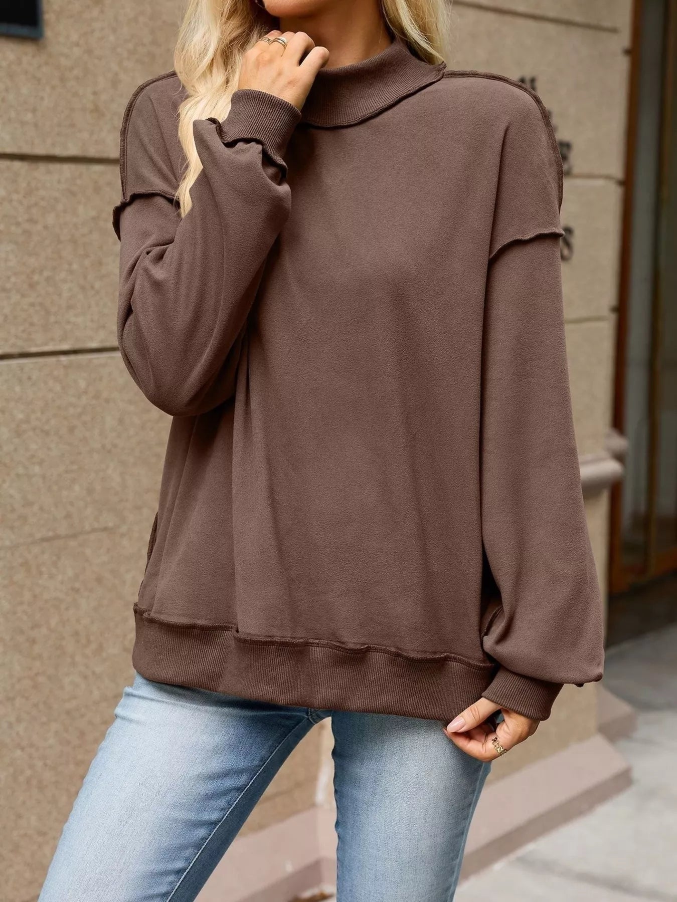 Trendsi Loose Fit Crew Neck Sweatshirt -