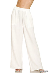 Trendsi Zenana Double Gauze Elastic Band Pants -