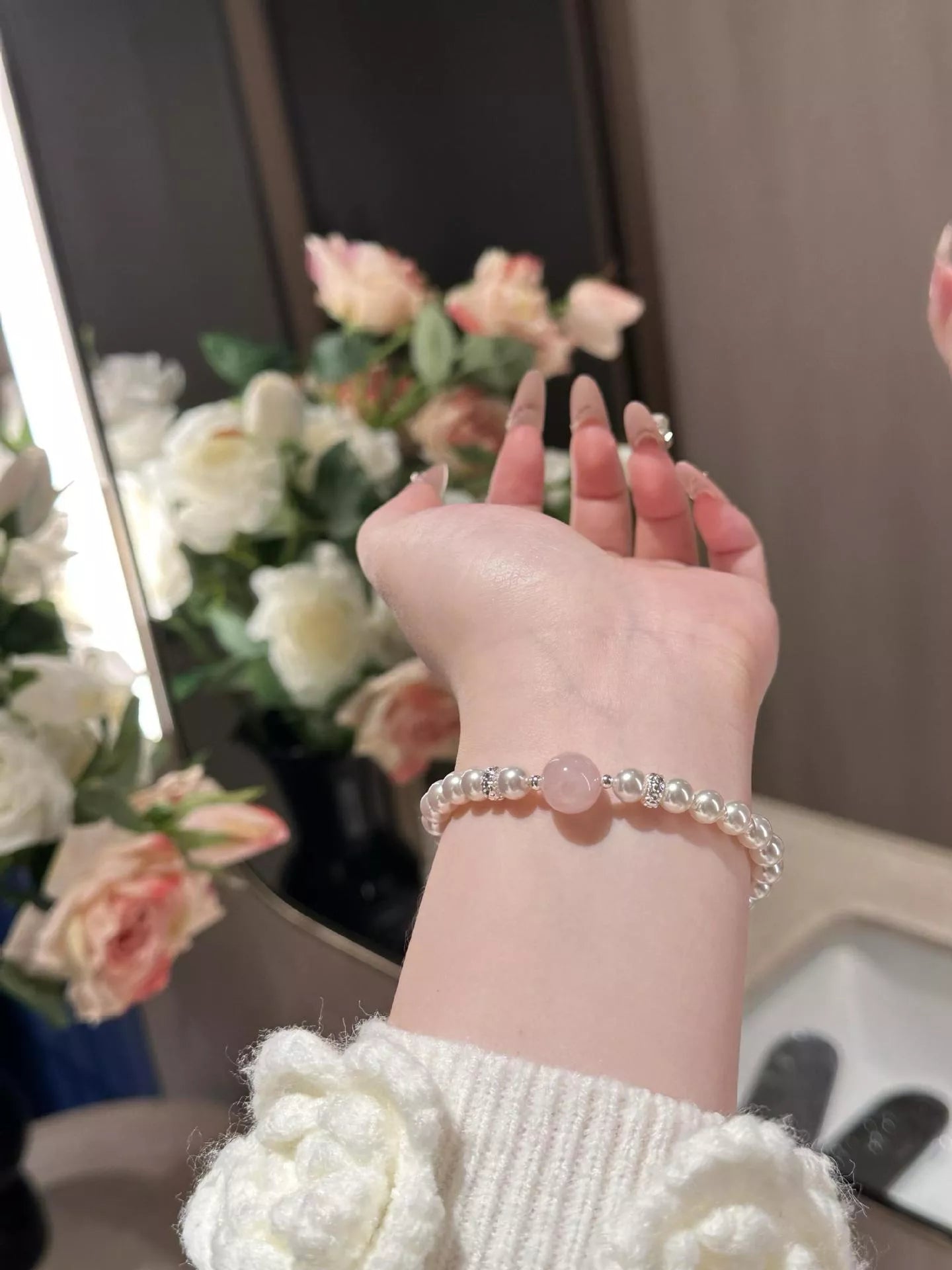 Trendsi Alloy Pearl Bracelet -
