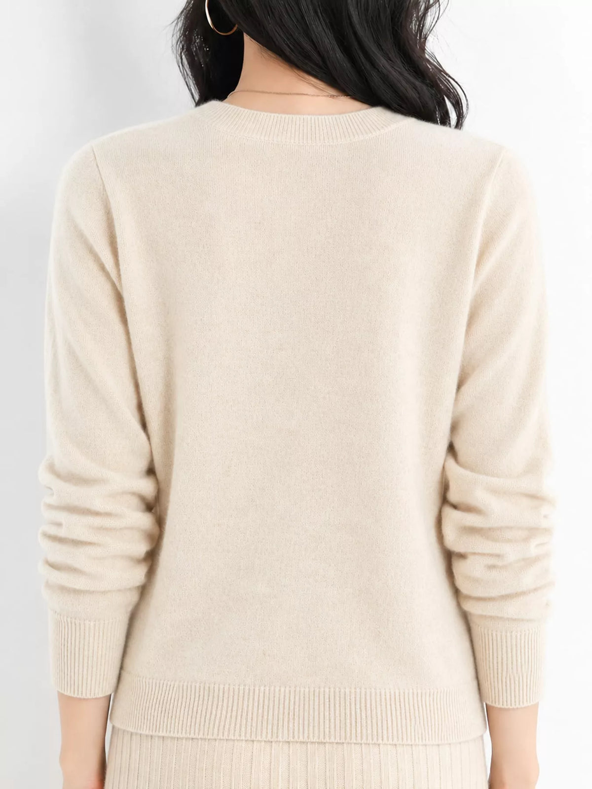 Crew Neck Long Sleeve Sweater — back view