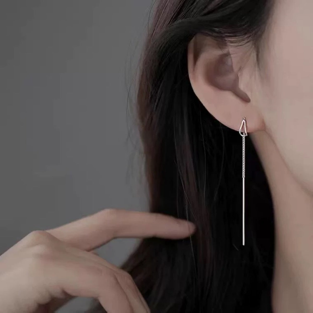 Trendsi 925 Sterling Silver Chain Earrings -