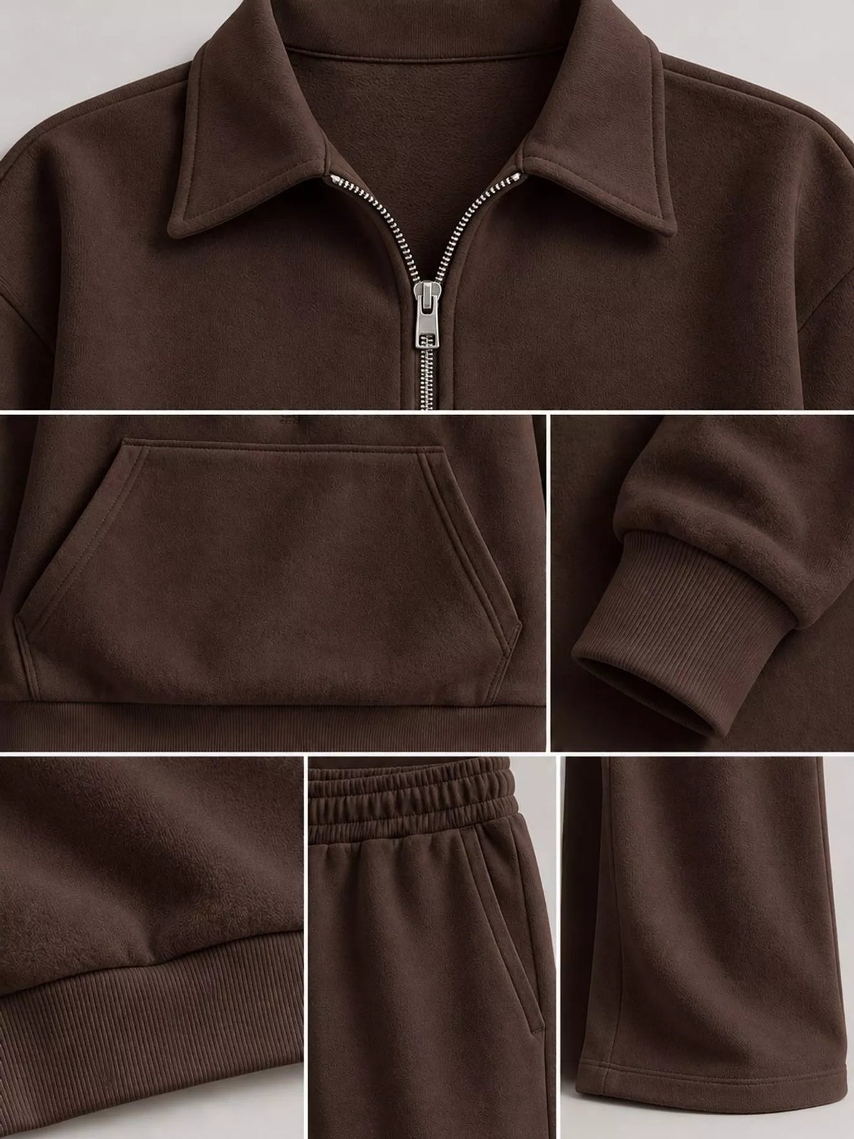 Collared long sleeve outfit set, construction and design details