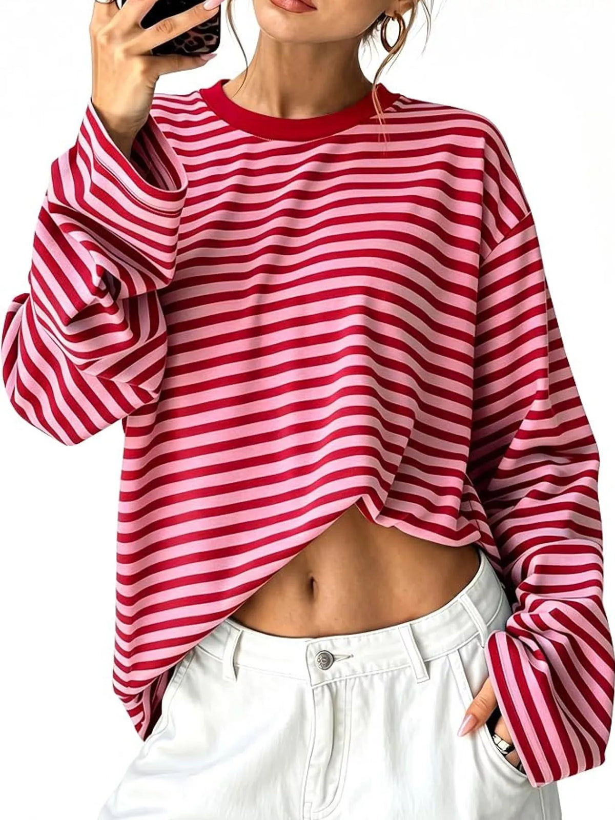 Long Sleeve Crew Neck T-Shirt — front view