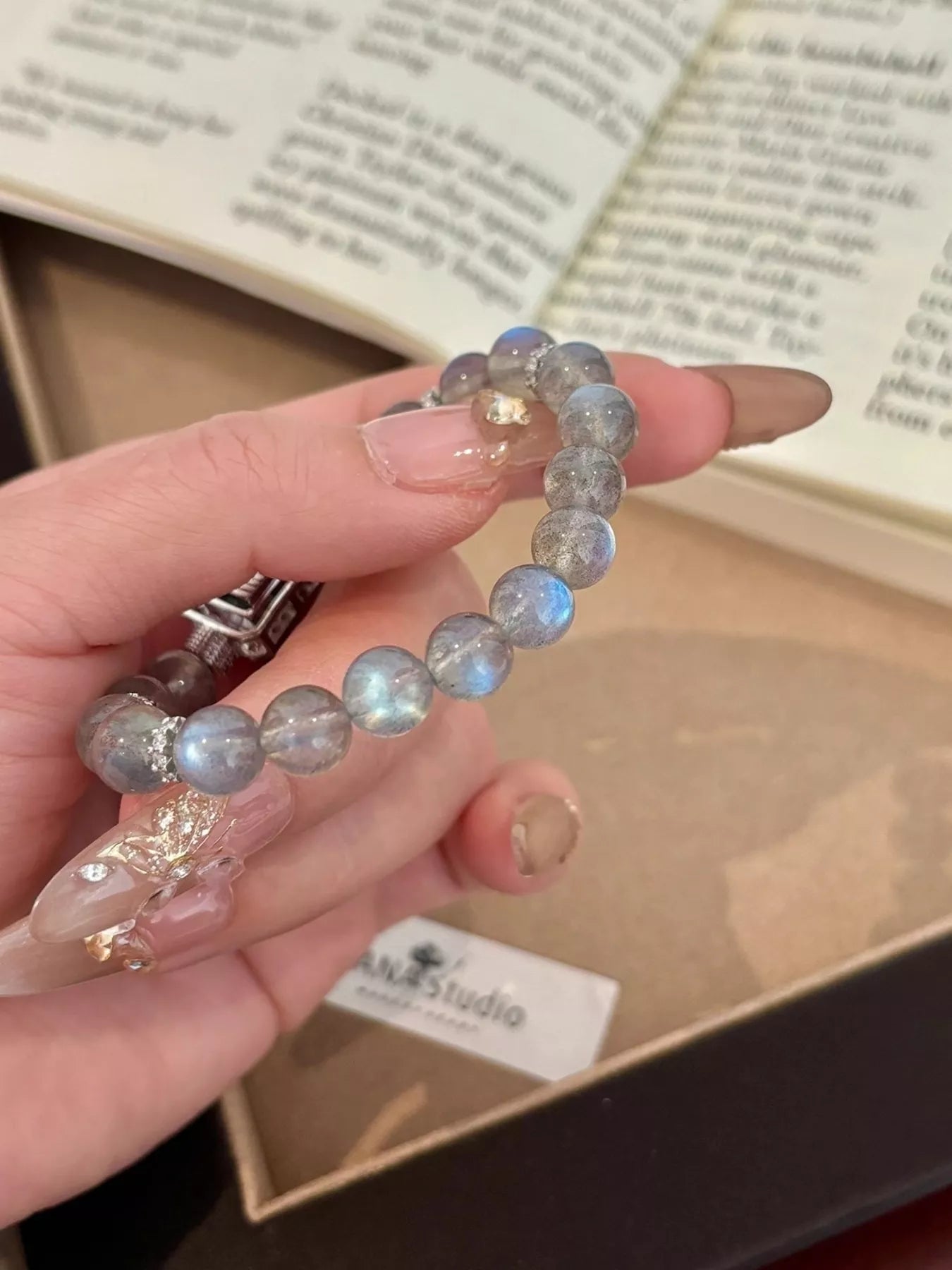Trendsi Moonstone Bead Geometric Bracelet -
