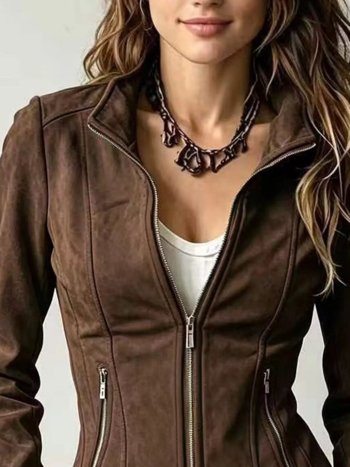 Slim-fit zip-up jacket
