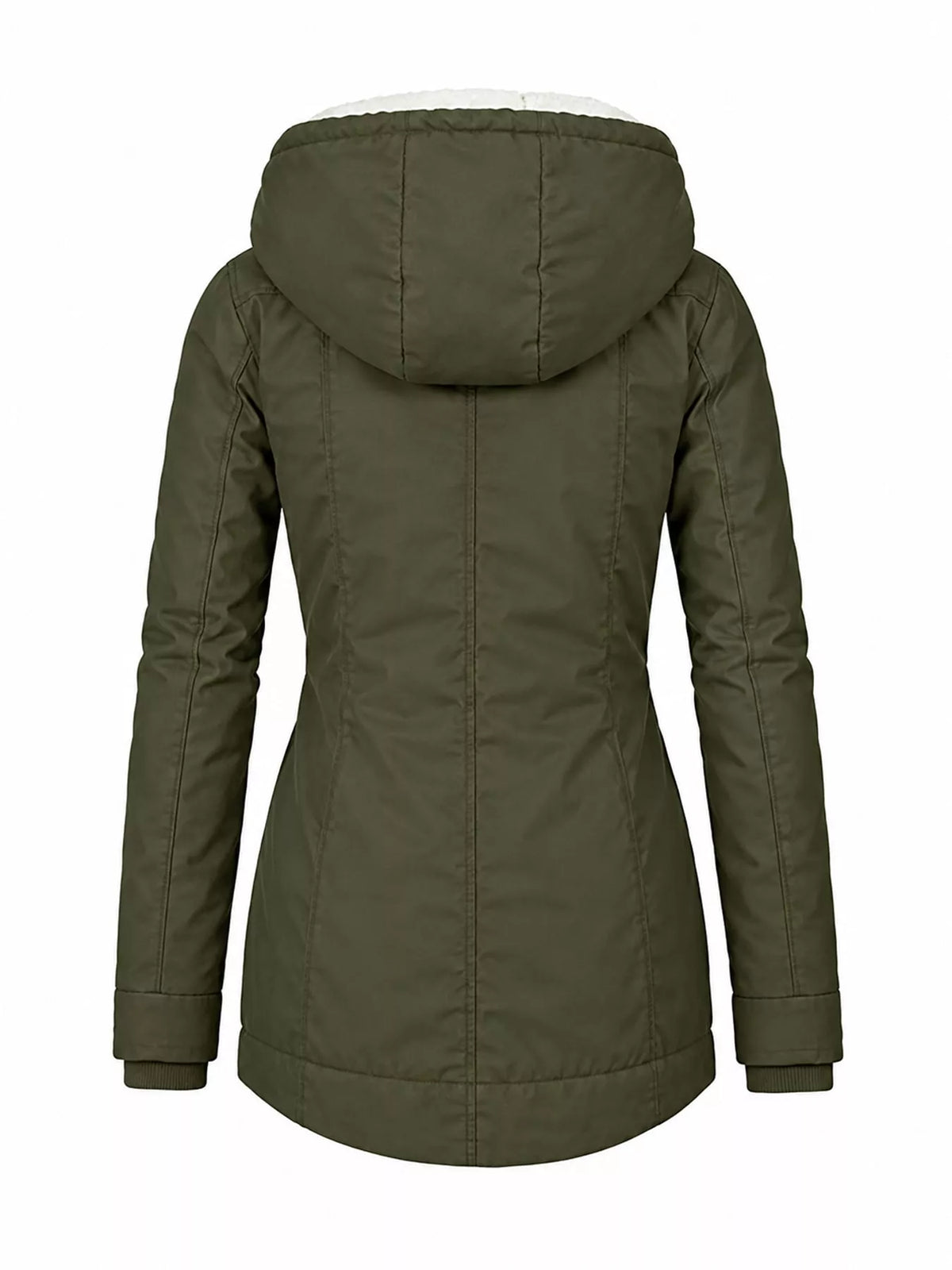 Sherpa-Lined Hooded Jacket — back view