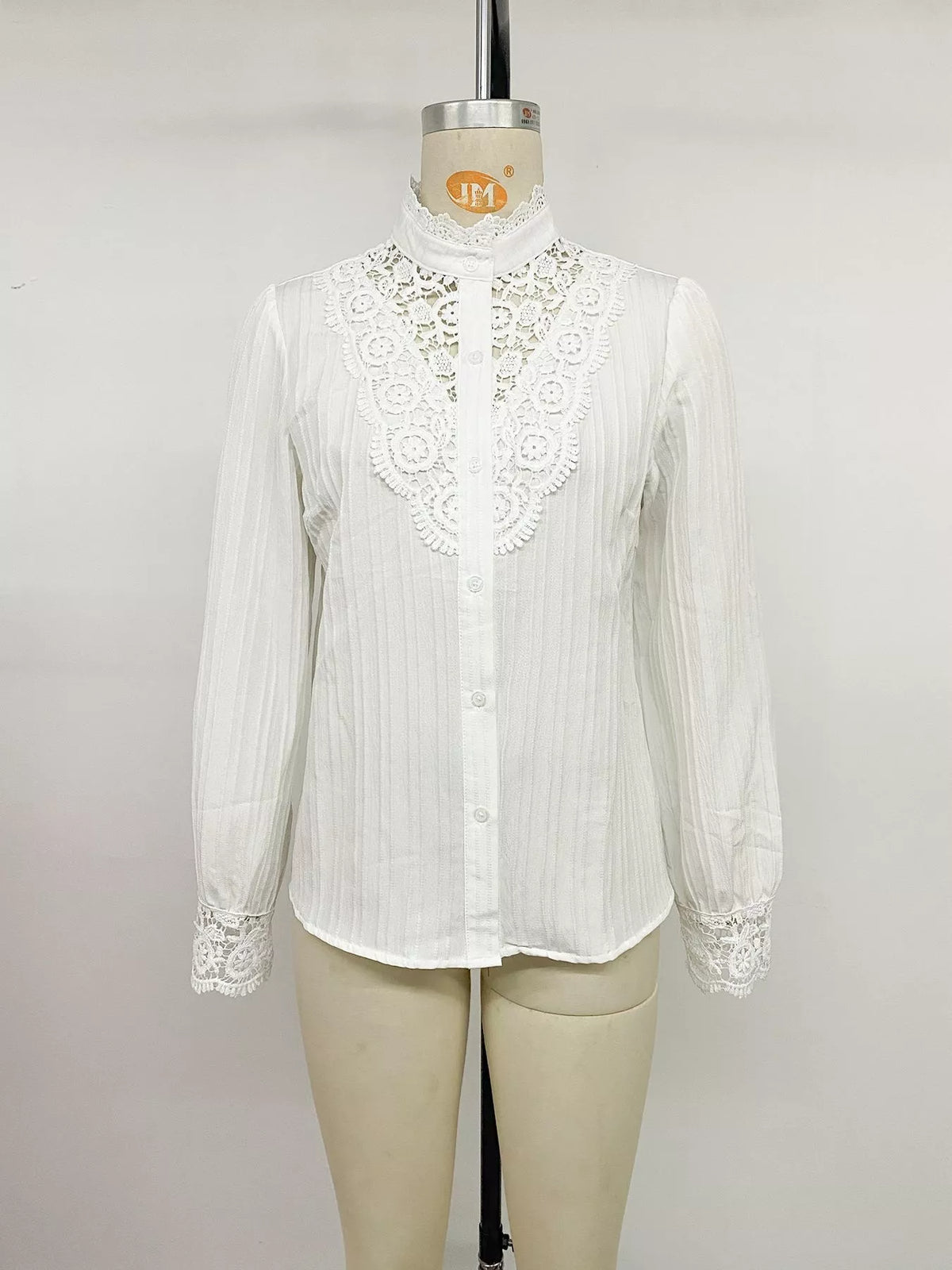 Lace detail long sleeve shirt