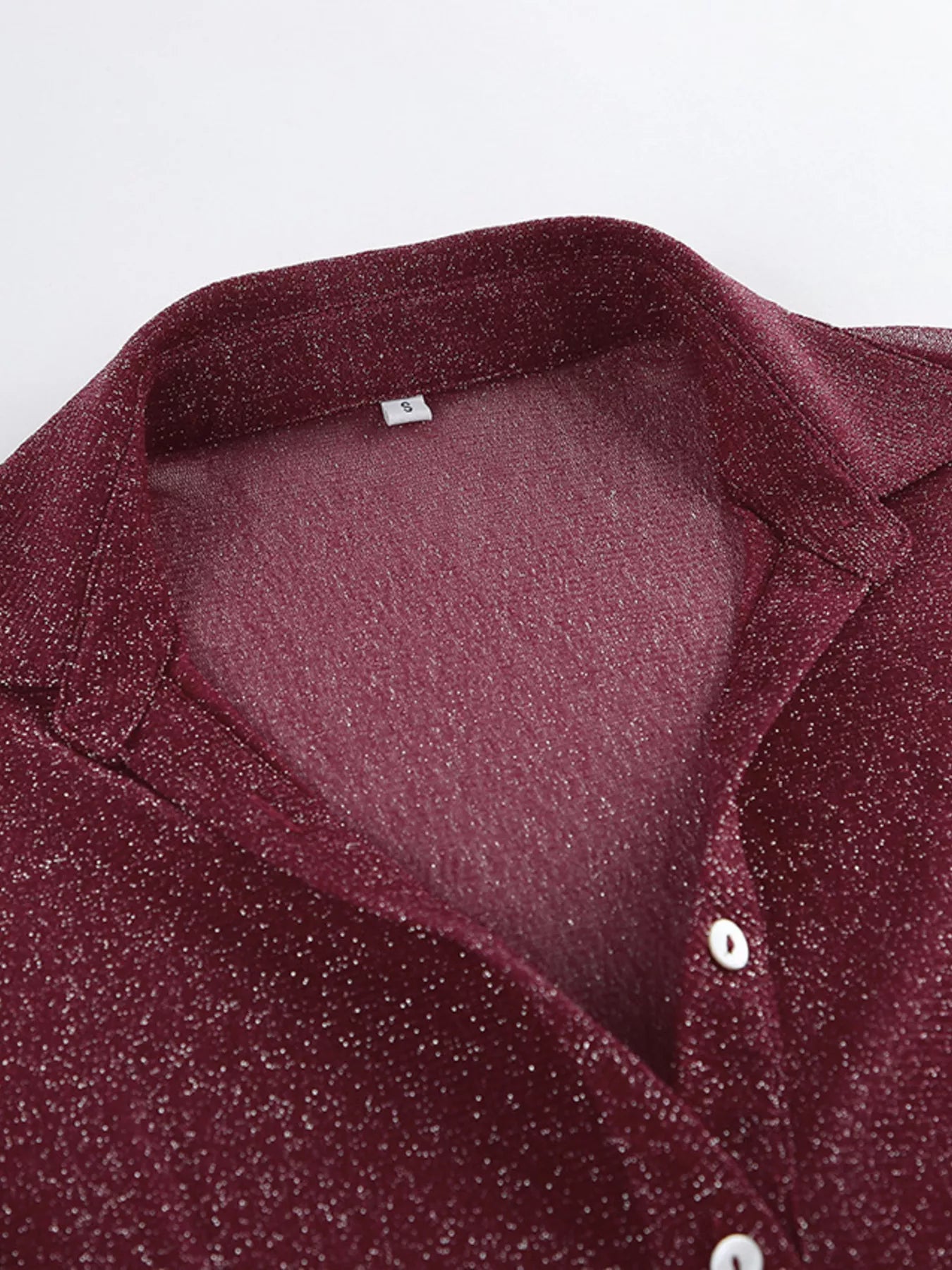 Trendsi Button Down Long Sleeve Shirt with Scarf -
