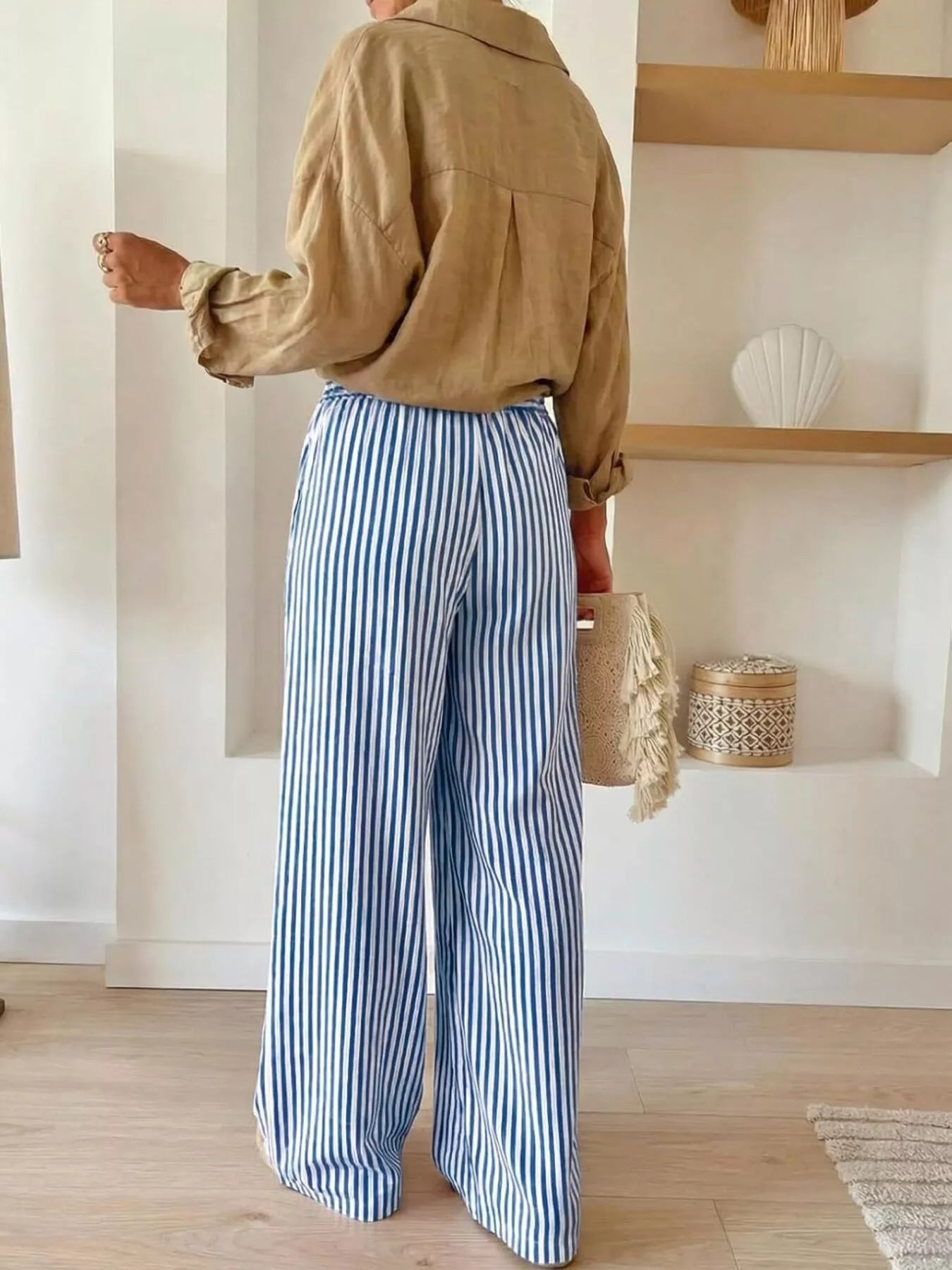 Trendsi Striped Wide-Leg Pants -