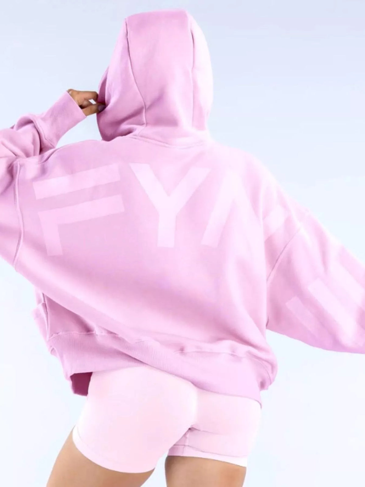 Letter-Back Kangaroo Pocket Hoodie — back view