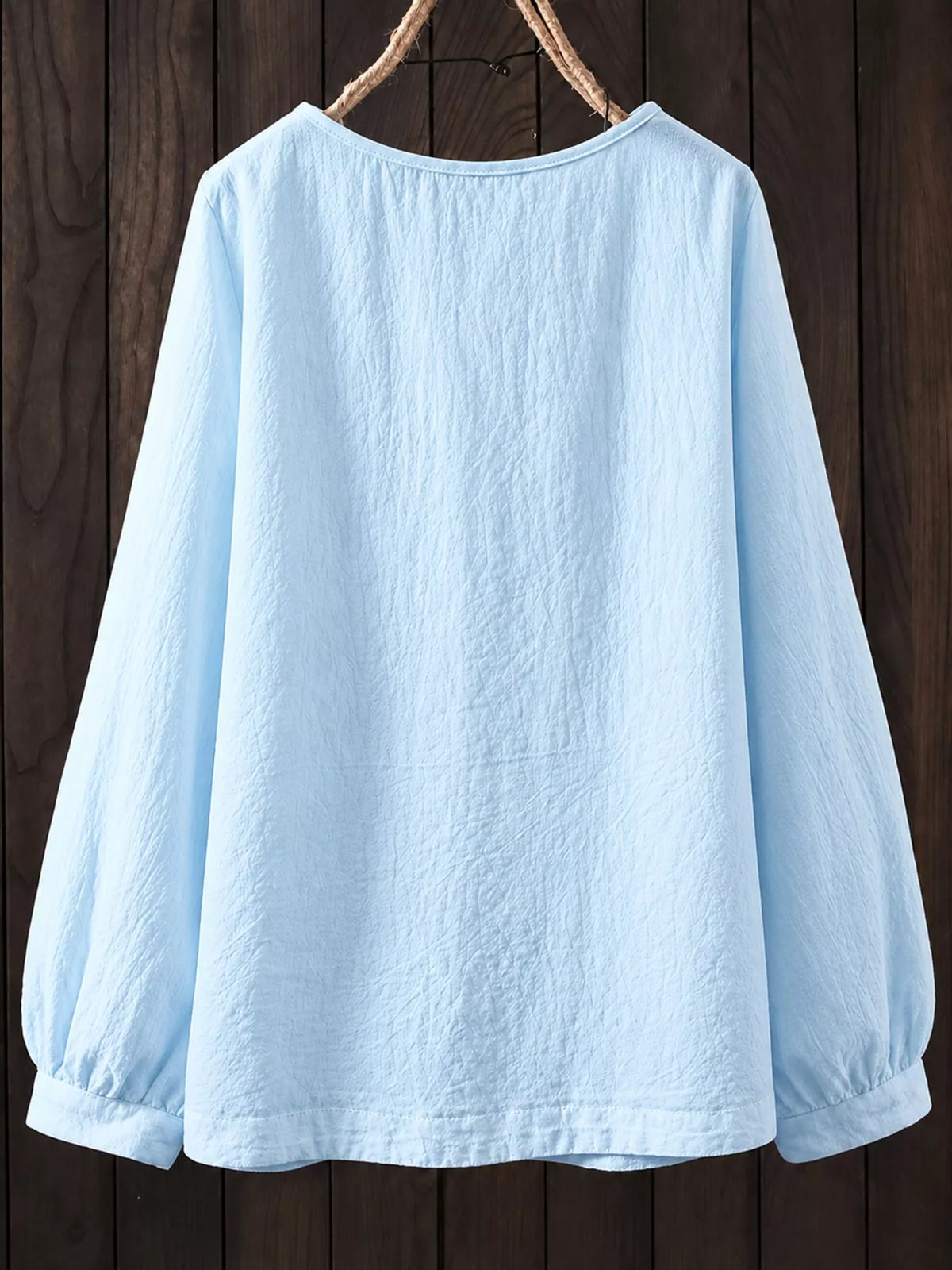 Loose Fit Long Sleeve Blouse — garment back