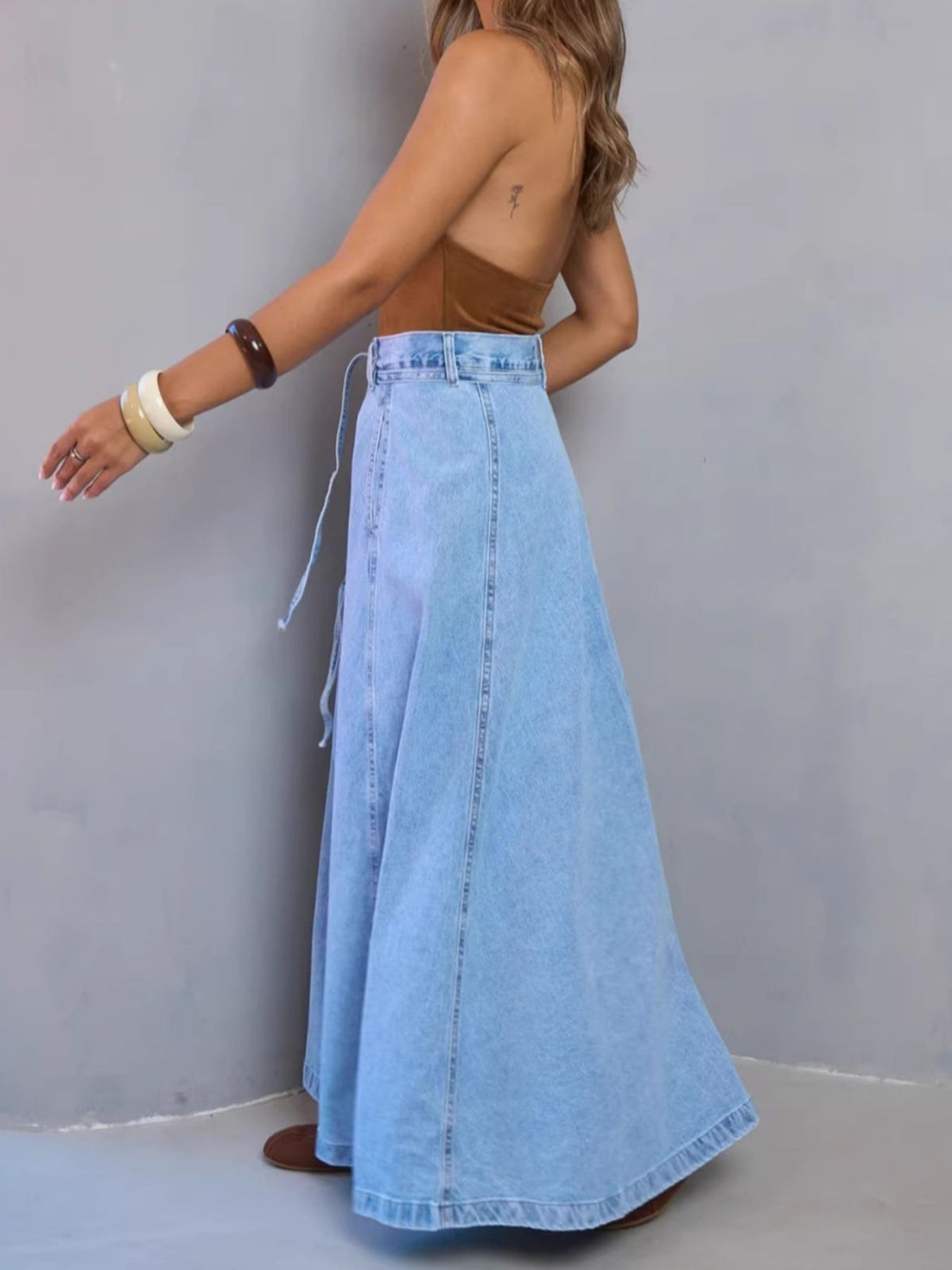 Trendsi High-Waisted Denim Skirt -