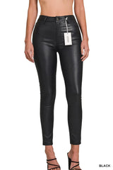 Trendsi Zenana Faux Leather Stretch Skinny Pants -